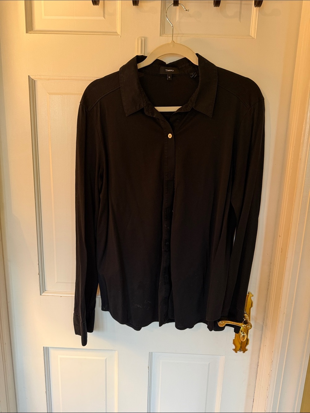 Theory Black woman’s  Long-Sleeve Button-Down Shirt